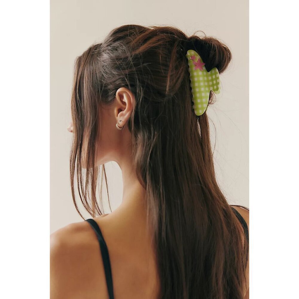 FREE PEOPLE Larson Jumbo Claw Clip in Green NWT